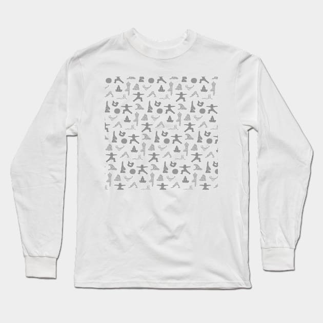 Yoga Grey Pattern Long Sleeve T-Shirt by XOOXOO